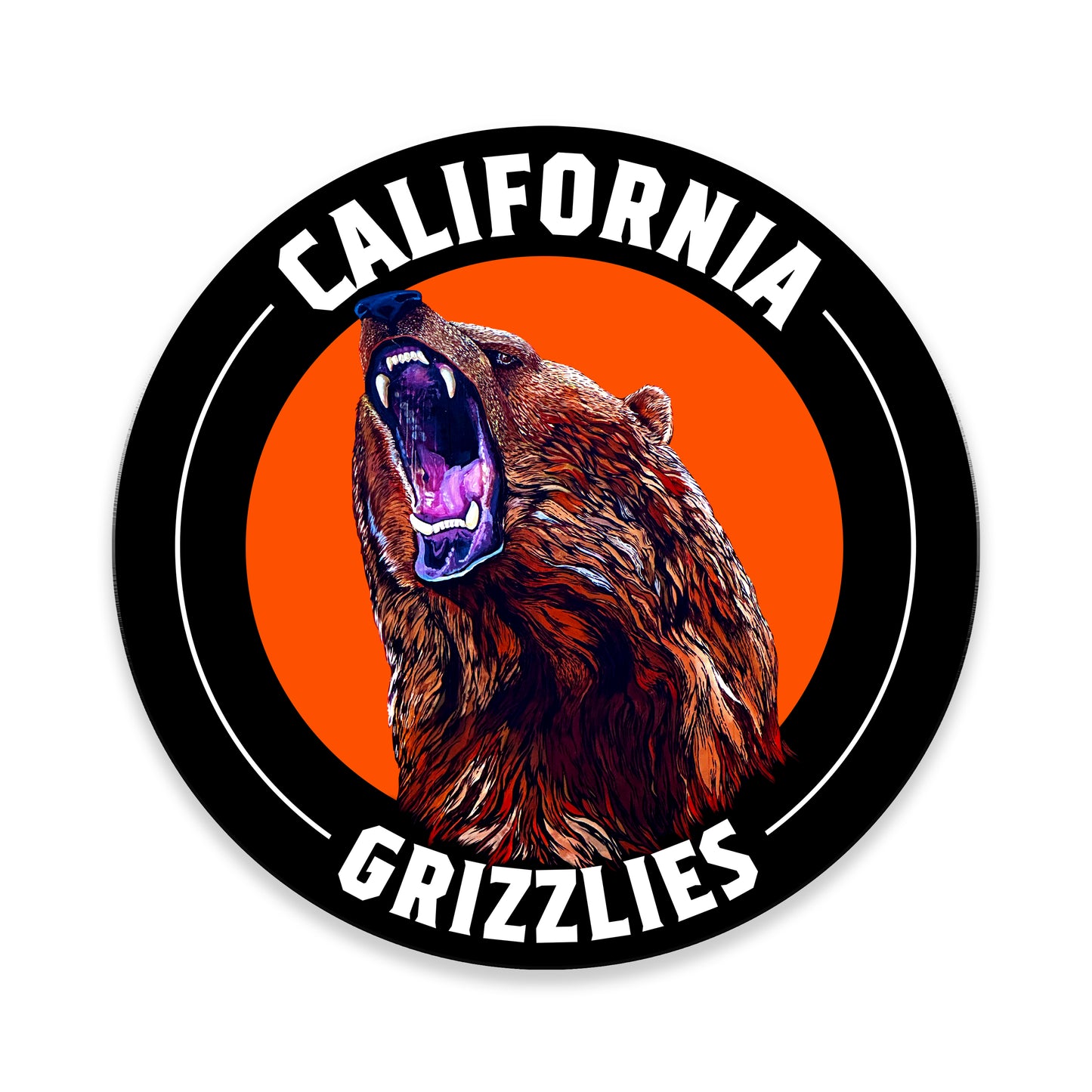 Cal High Grizzles 5" circular car magnet