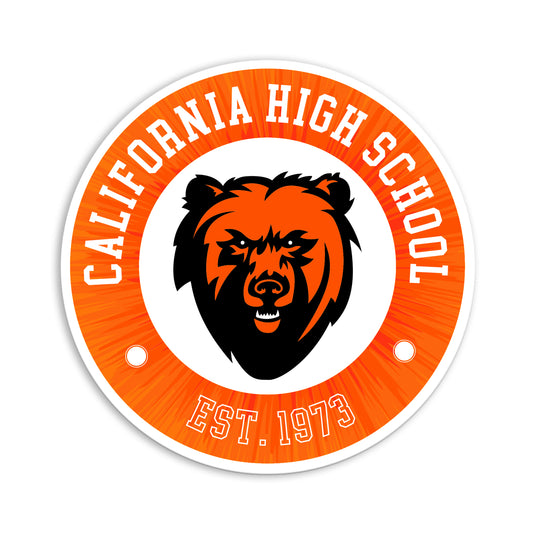 California High School 5" circular car magnet